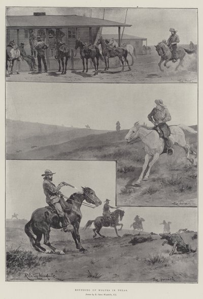 Rounding up Wolves in Texas by Richard Caton Woodville junior